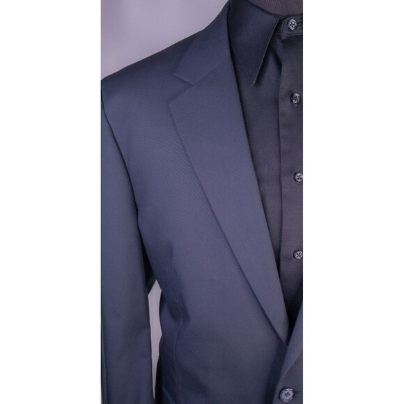 JOS A BANK Mens 44L Solid blue Sport Coat Jacket Blazer Two Button Cotton Blend - Picture 5 of 14